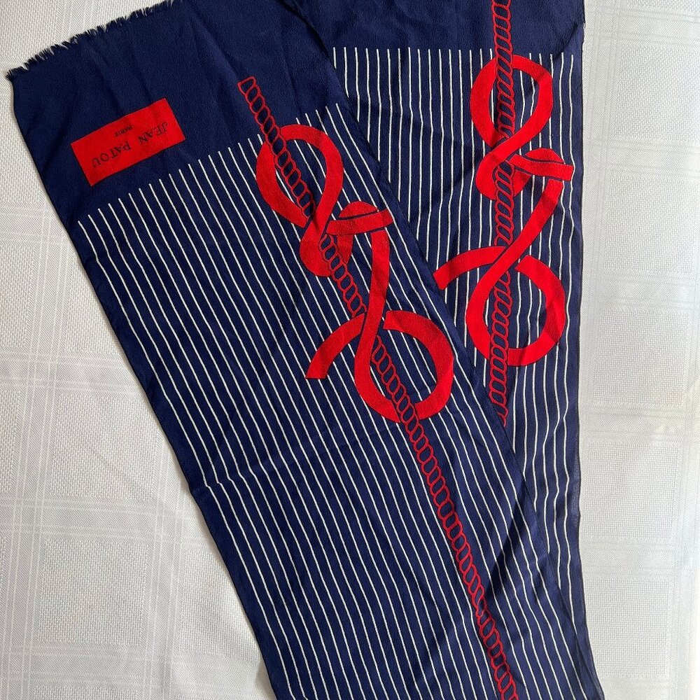 1960's Jean Patou sailor style silk scarf